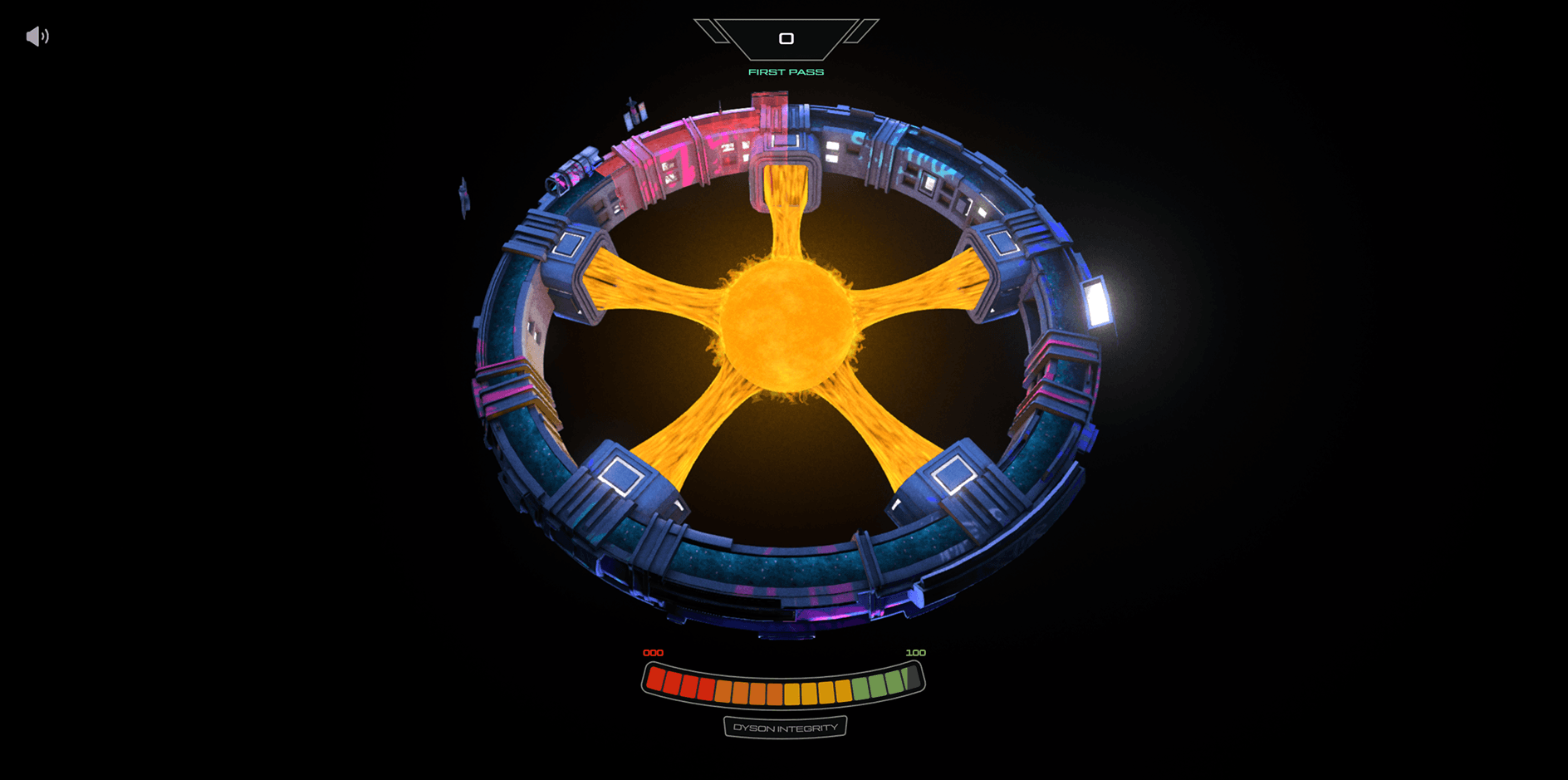 Dyson Drift gameplay beside a radiant sun