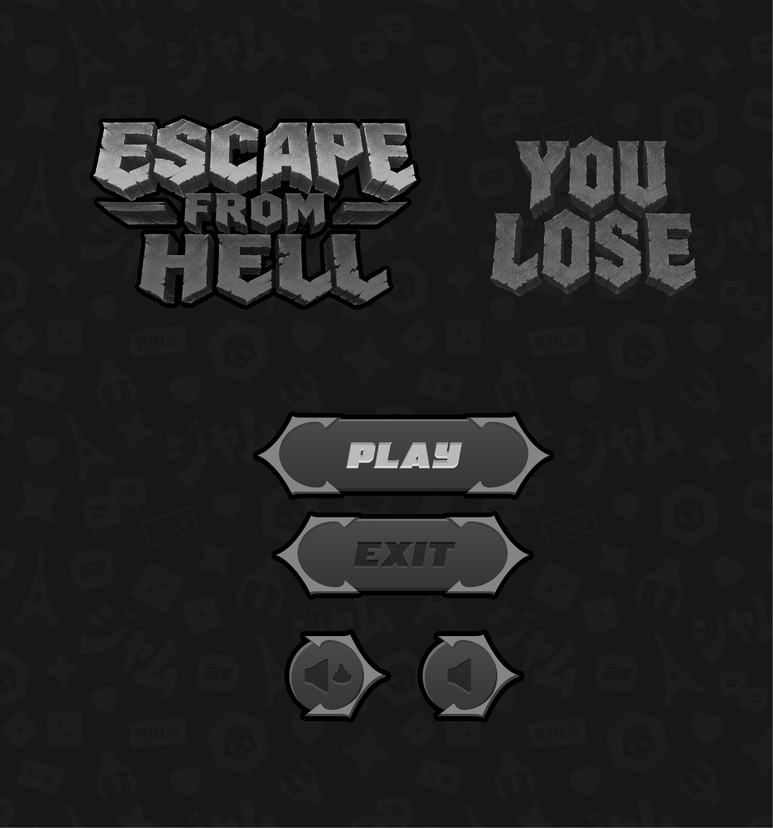 Escape from Hell title and interface study