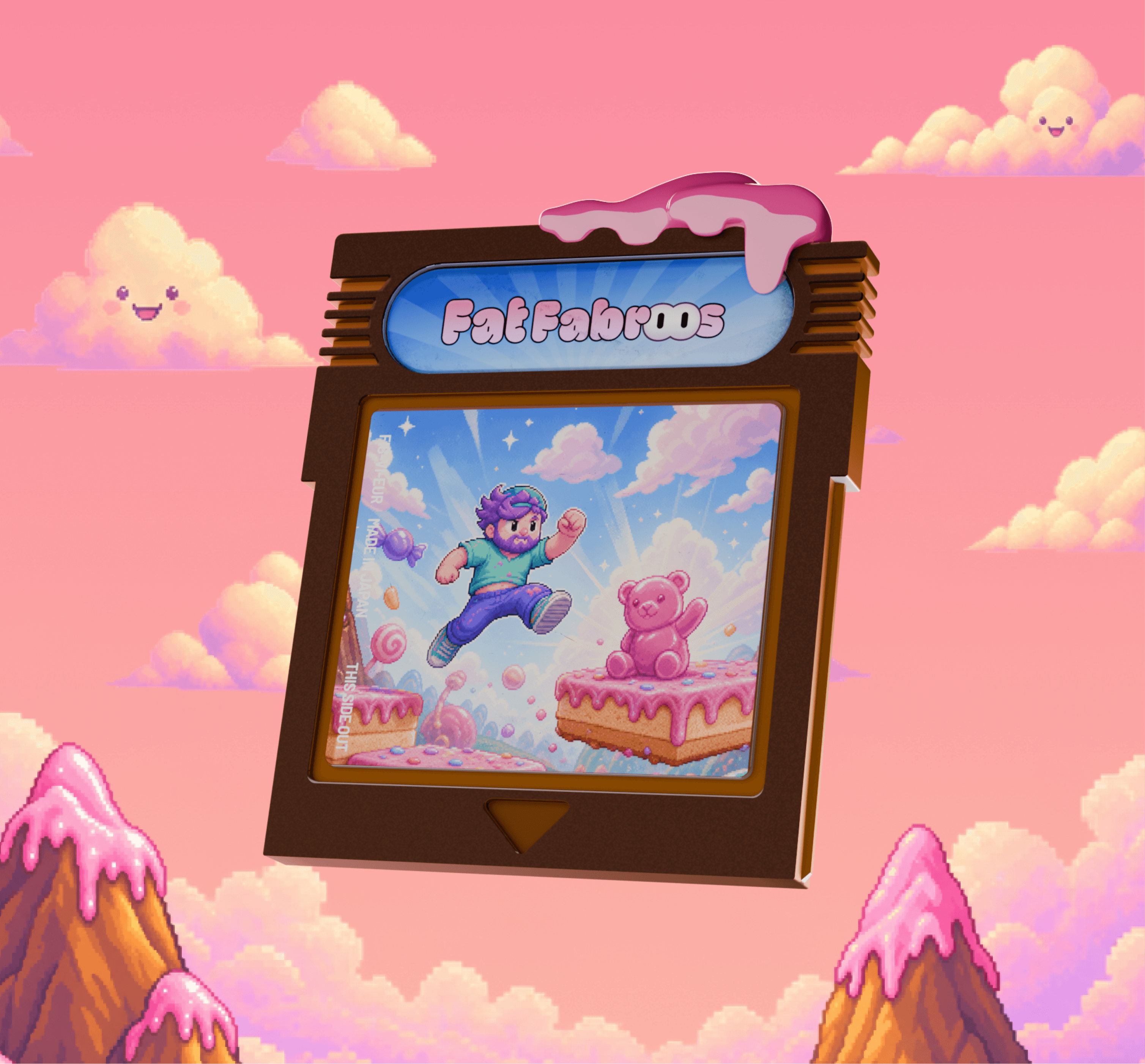 Fat Fabroos illustrated game cartridge