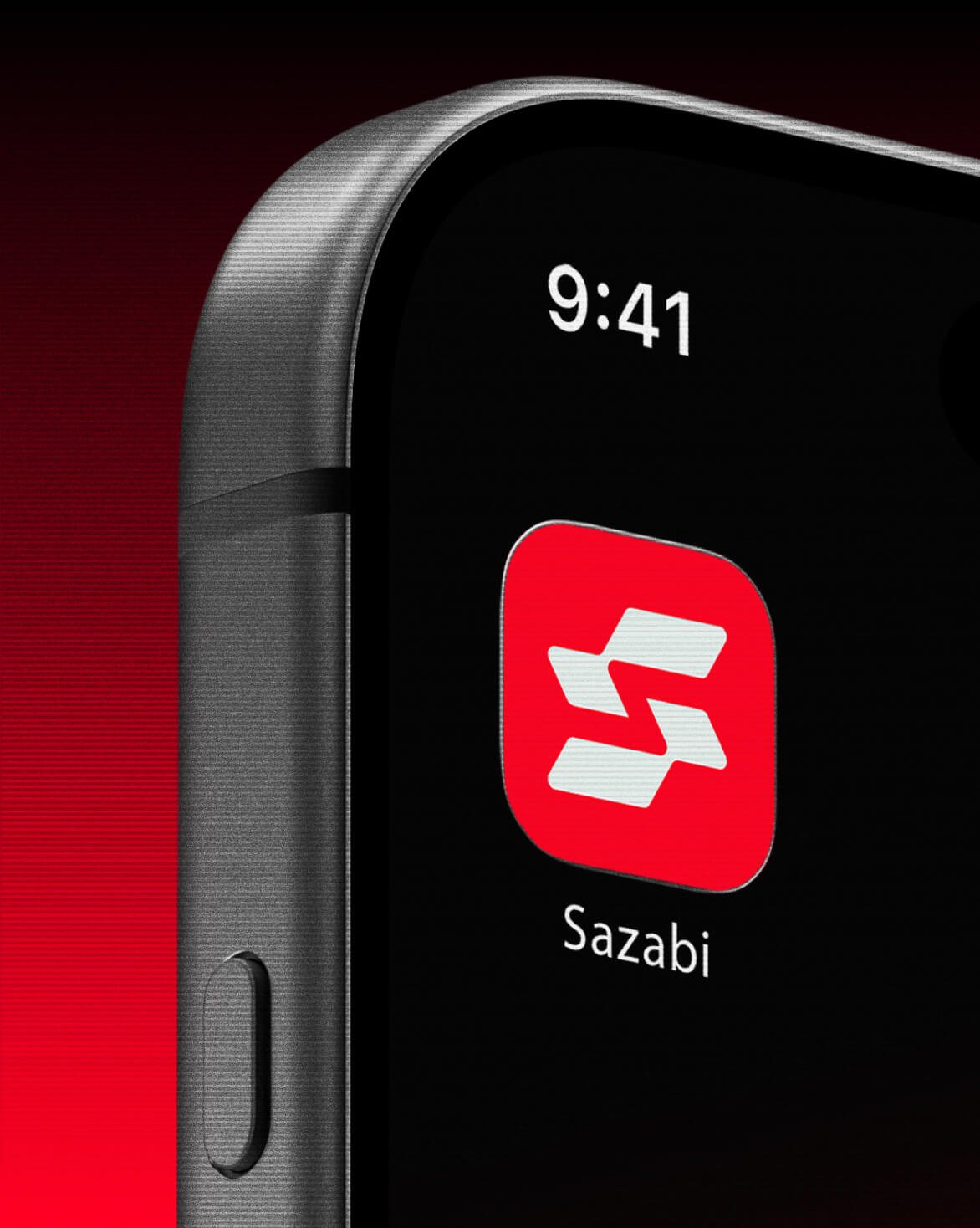 Phone home screen with the Sazabi app icon