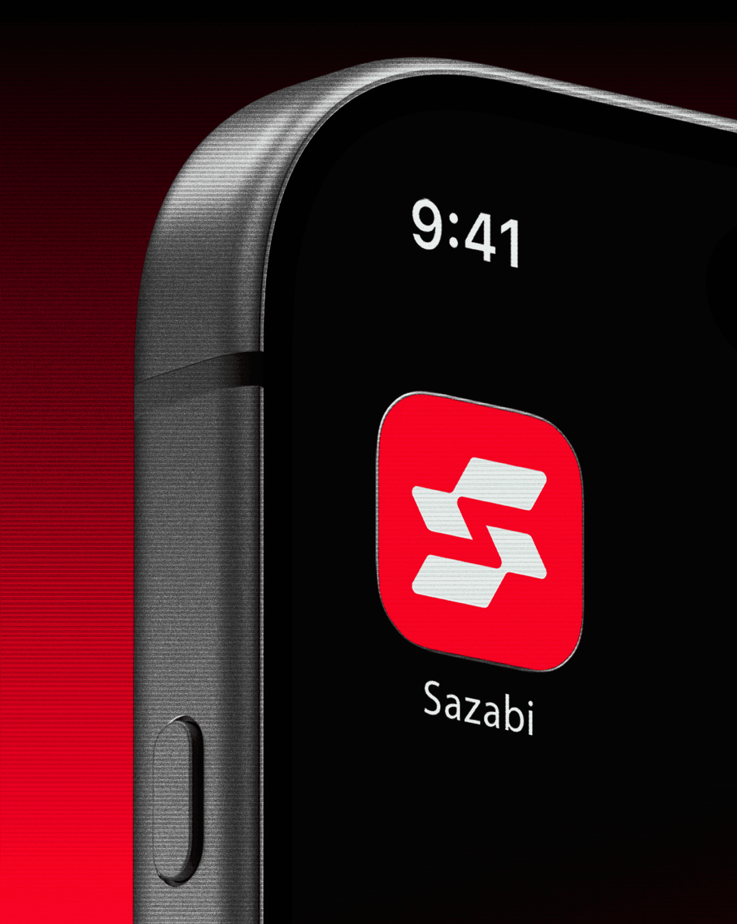 Phone home screen with the Sazabi app icon